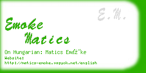 emoke matics business card